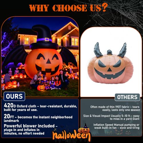 Giant Inflatable Halloween Pumpkin Outdoor Yard Decoration