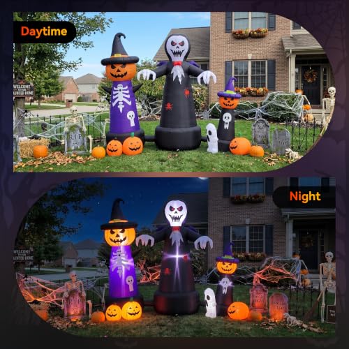 Halloween Inflatables 7-in-1 Outdoor Yard Decoration LED Lights
