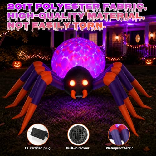Halloween Inflatable Spider Decoration with LED Lights