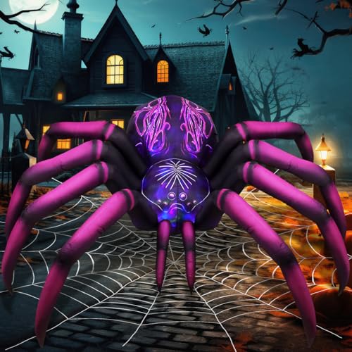 Lighted Inflatable Spider Display Long Halloween Inflatable