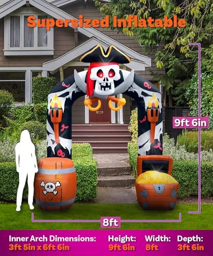 Halloween Inflatables Pirate Skull Archway Outdoor Decoration