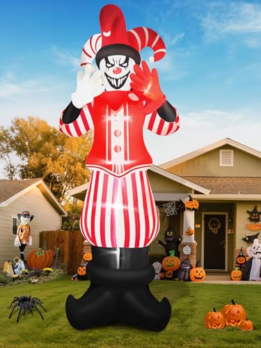 Giant Halloween Inflatable Decoration with Red Scary Clown