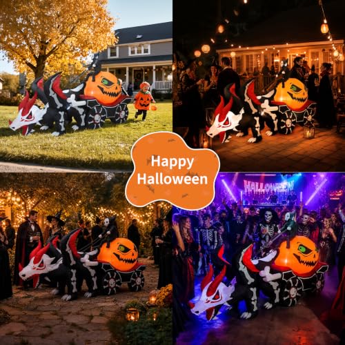 Halloween Decorations Outdoor Grim Reaper Dragon Carriage Inflatable