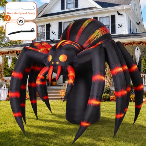 Halloween Yard Inflatable Spider with LEDs for Displays