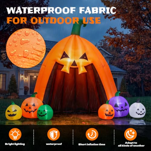 Pumpkin House Halloween Inflatable Walk with LED Lights
