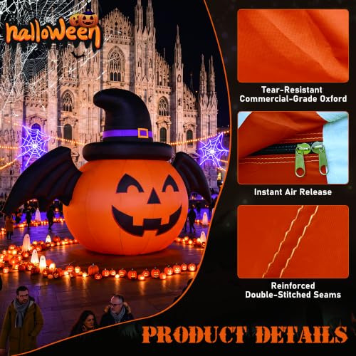 Giant Inflatable Halloween Pumpkin Outdoor Yard Decoration