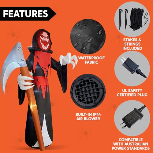 Grim Reaper Tall Halloween Inflatable Outdoor Decoration Display