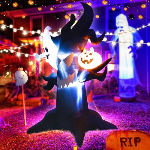 Haunted Tree Inflatable Ghost with LED Pumpkin