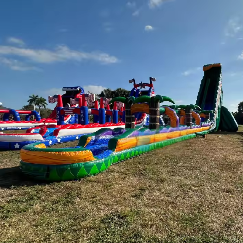 Inflatable Tropical Water Slide with Pool