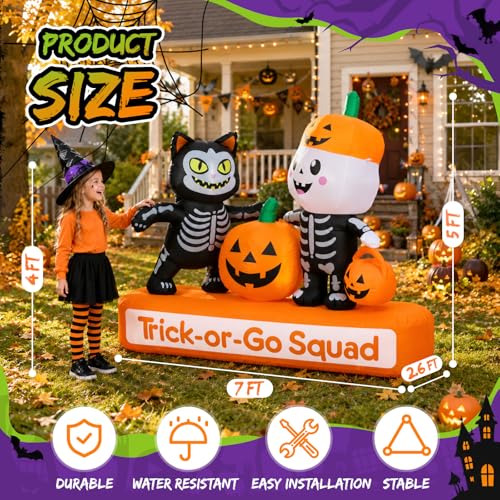 Lighted Halloween Inflatable Yard Decoration Trick Treat Squad
