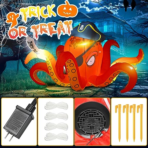 Pirate Octopus Inflatable Halloween Decoration
