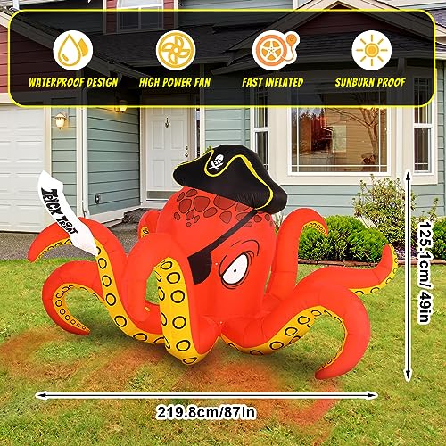 Pirate Octopus Inflatable Halloween Decoration