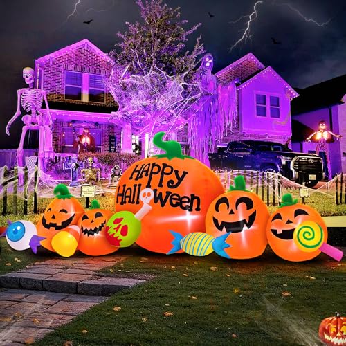 Halloween Inflatable Decorations Outdoor Pumpkin Combo with LEDs