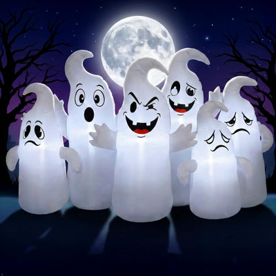 Halloween Inflatable 6 Cute Ghosts with LED Yard Decoration