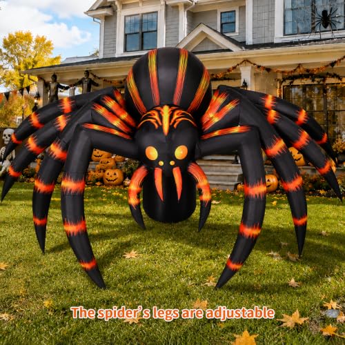 Halloween Yard Inflatable Spider with LEDs for Displays
