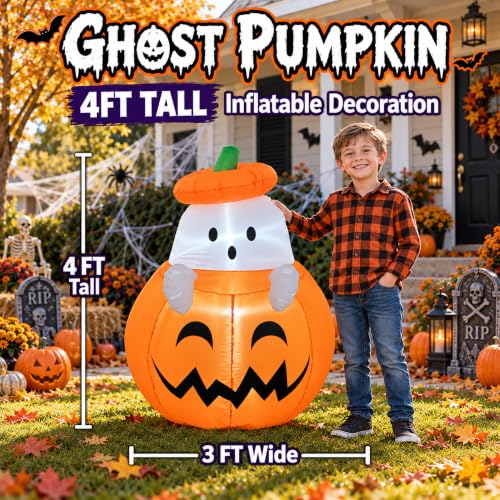 Inflatable Ghost Outdoor Decoration Halloween Scary Blow Up Yard Décor