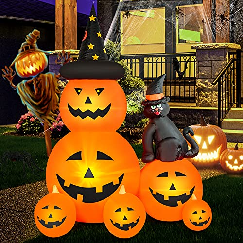 6 FT Halloween Inflatable Outdoor Decor Ghost Pumpkin Black Cat