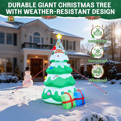 8 FT Christmas Inflatables Tree Decorations Outdoor - Blow Up Christmas Decorations Outdoor Yard Garden Lawn & Indoor Xmas Holiday Party - Inflatable Christmas Tree with LED Lights top Star