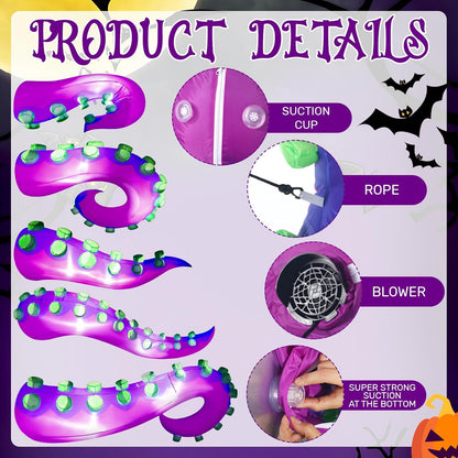 Halloween Inflatable Octopus Tentacle Yard Decor