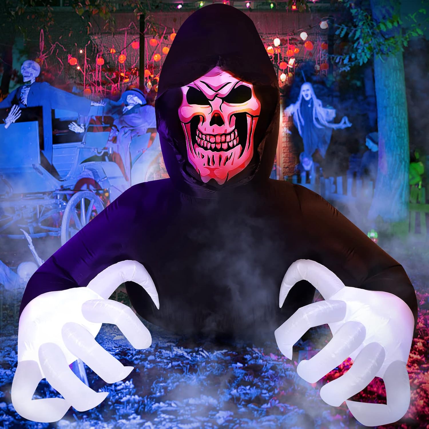 Inflatable Grim Reaper Halloween Decoration for Yard