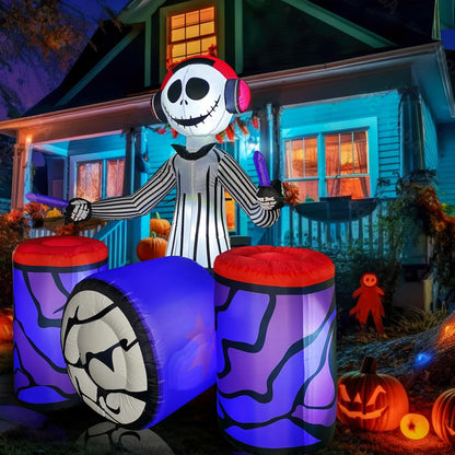 6 FT Halloween Inflatable Archway with Ghost & Built-in LEDs