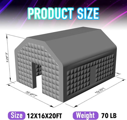 Large Black Inflatable Night Club Disco House Event House with Logo for Birthday School Events Backyard Party