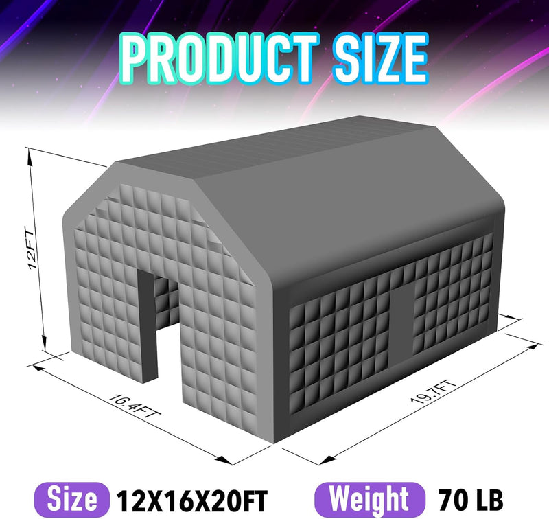 Large Black Inflatable Night Club Disco House Event House with Logo for Birthday School Events Backyard Party