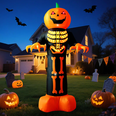 Inflatable Pumpkin Reaper Ghost Halloween Decoration with LED Lightshow