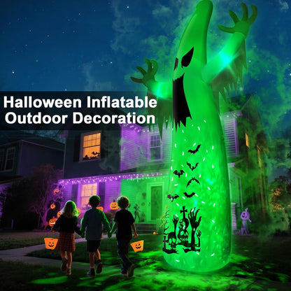 Halloween Inflatable UFO Cow Abduction with LEDs