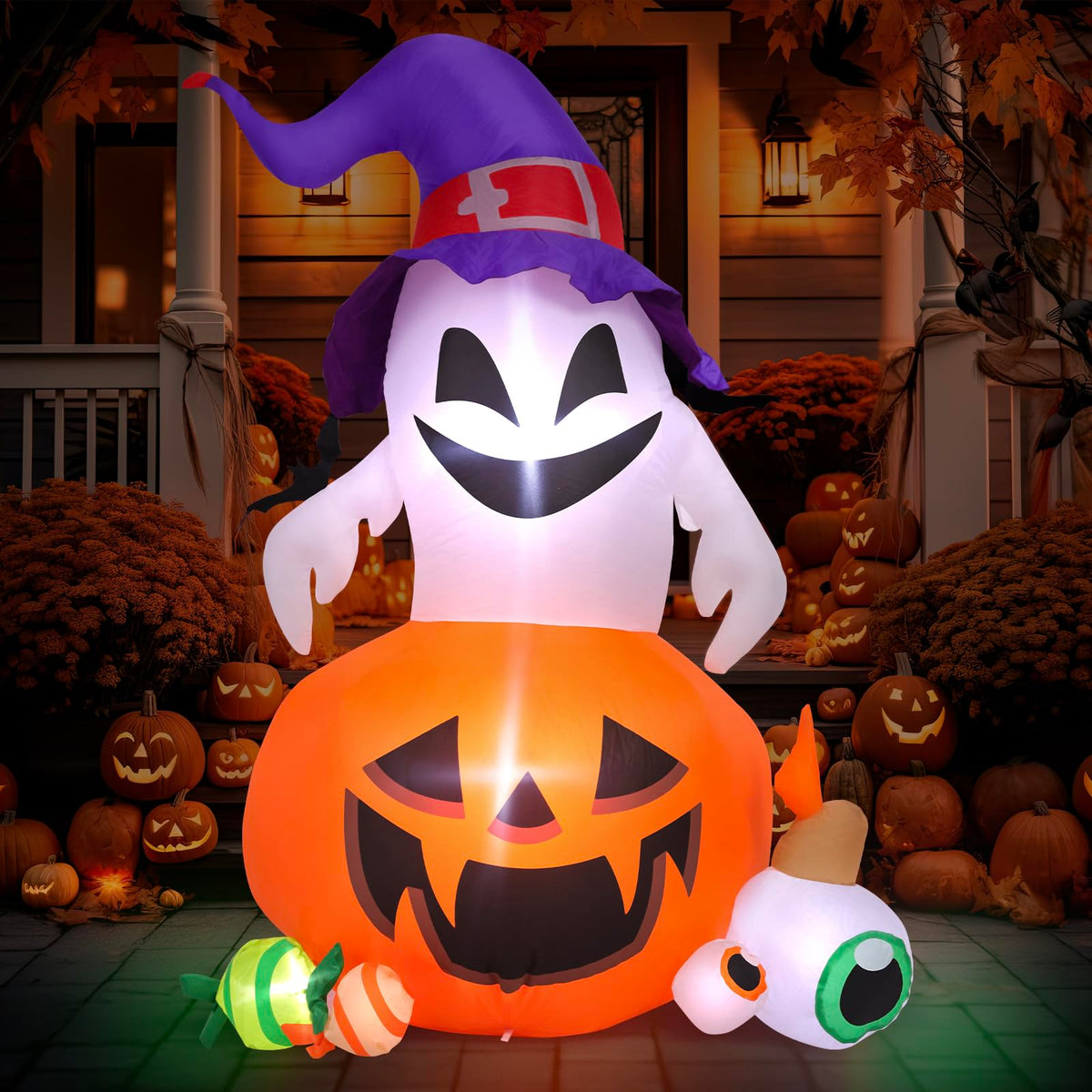 Halloween Inflatable Outdoor Decoration Pumpkin and Ghost Display