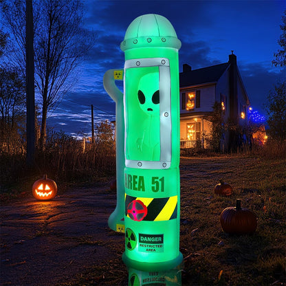 8FT Halloween Inflatable Alien Decoration with LED Lights