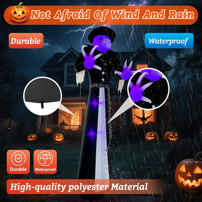 Halloween Inflatable Green Monster Yard Decoration with LED
