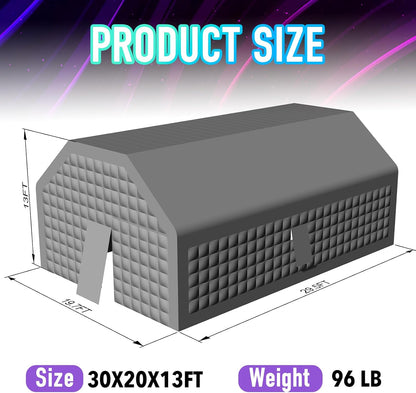 Large Black Inflatable Night Club Disco House Event House with Logo for Birthday School Events Backyard Party