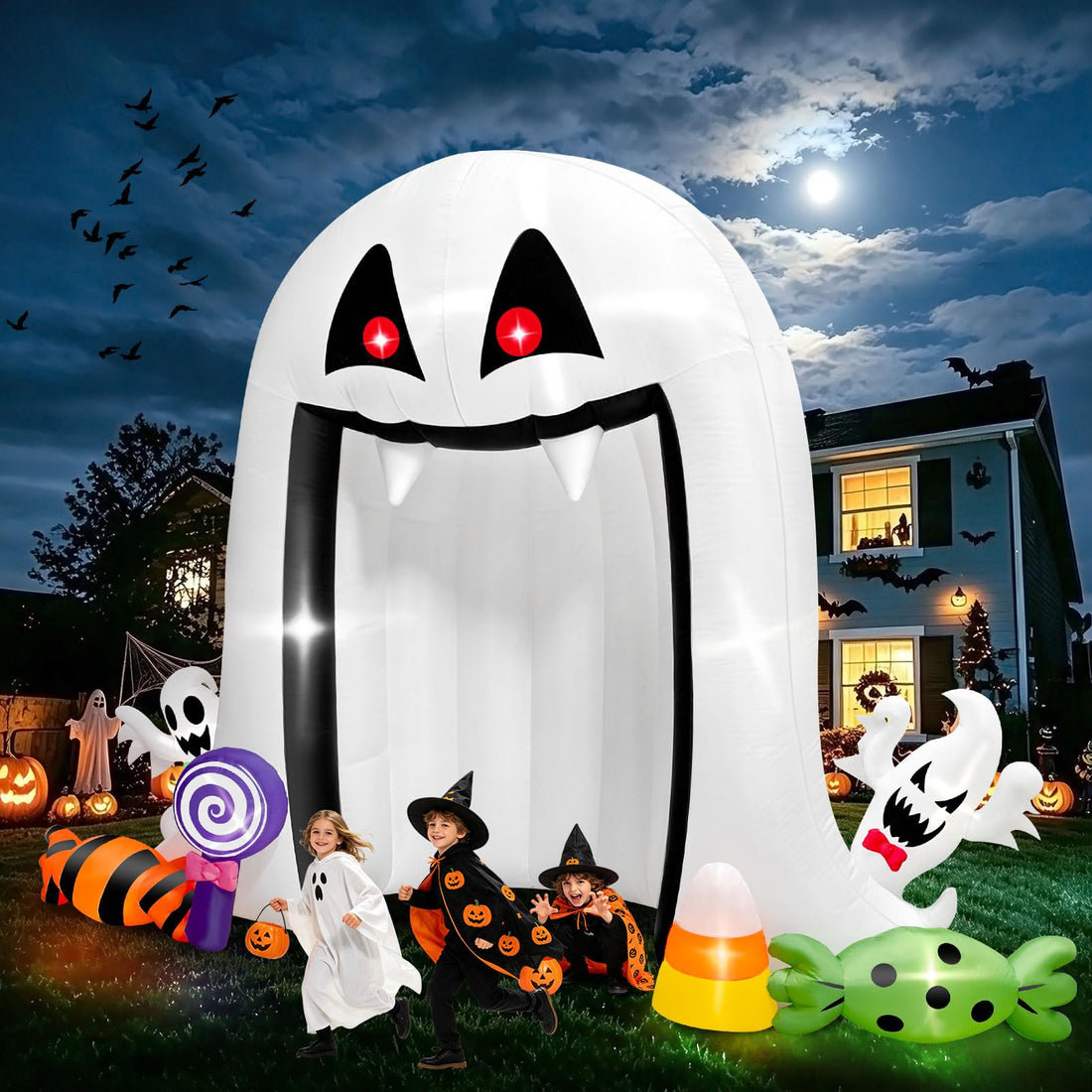 Giant Halloween Inflatable Scary Ghost Archway