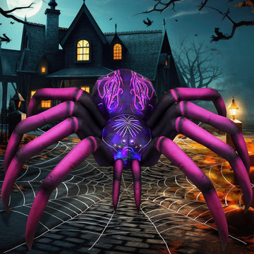 Lighted Inflatable Spider Display Long Halloween Inflatable