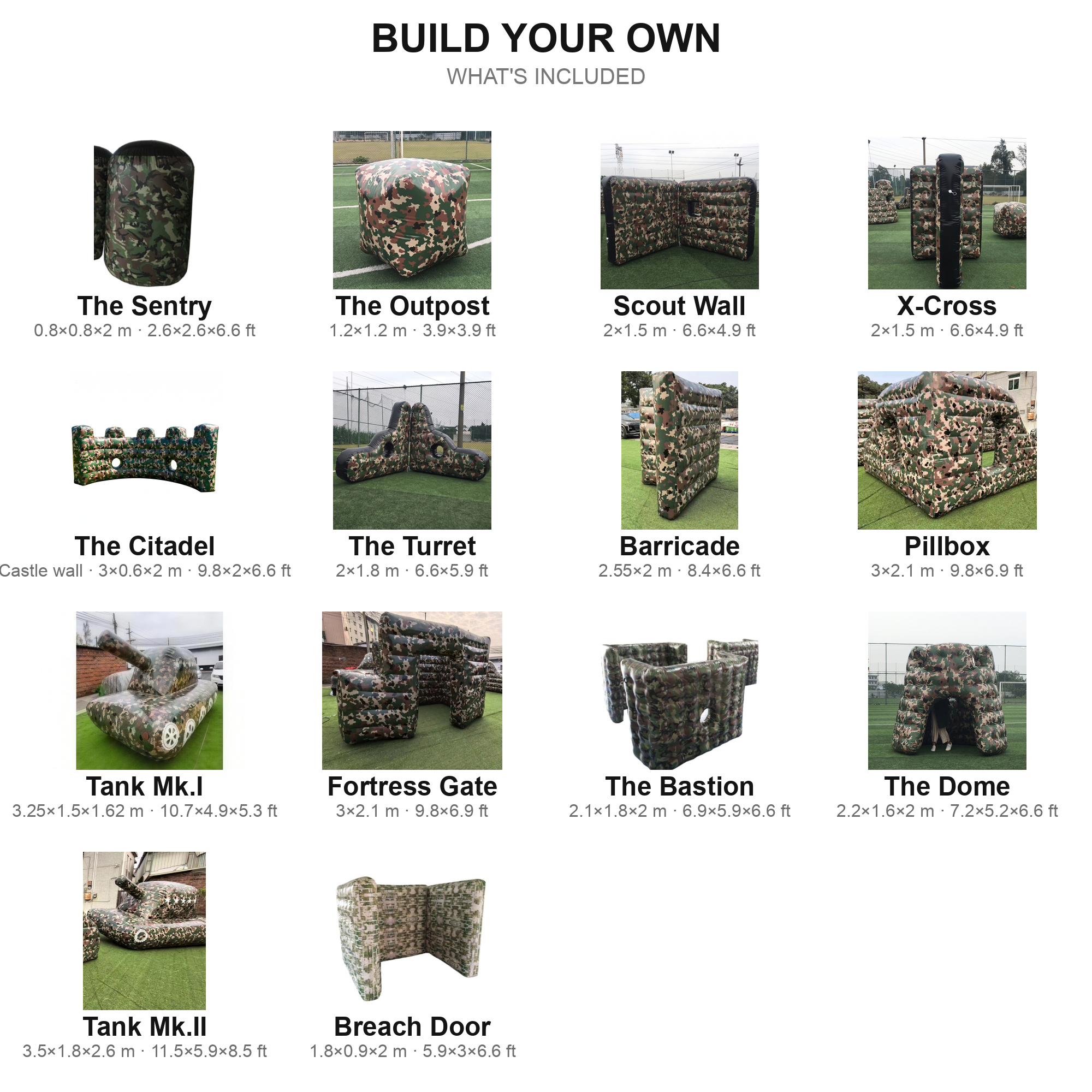 Build Your Own — all 14 camo bunker shapes
