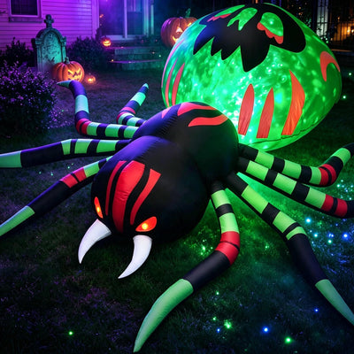 Halloween Inflatables Giant Spider Blow Ups Outdoor Decor Yard Lawn
