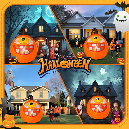 Halloween Inflatable Green Monster Yard Decoration with LED
