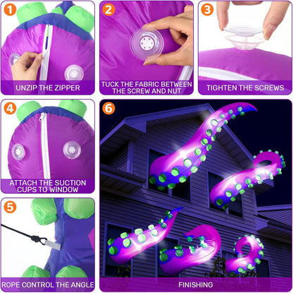 Halloween Inflatable Octopus Tentacle Yard Decor