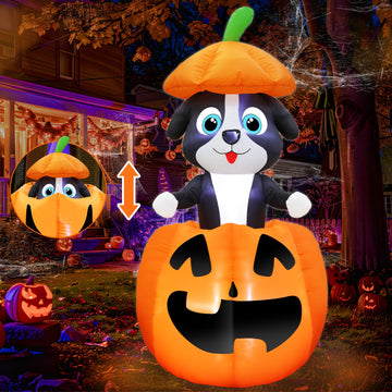 Animated Dog Halloween Inflatable for Yard Display