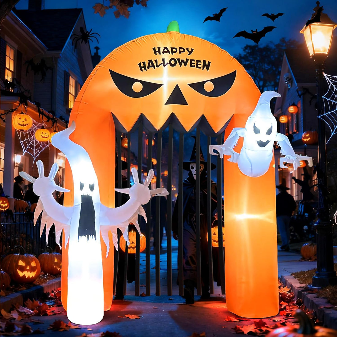 Aufblasbarer Halloween-Burg-Torweg mit LED-Beleuchtung