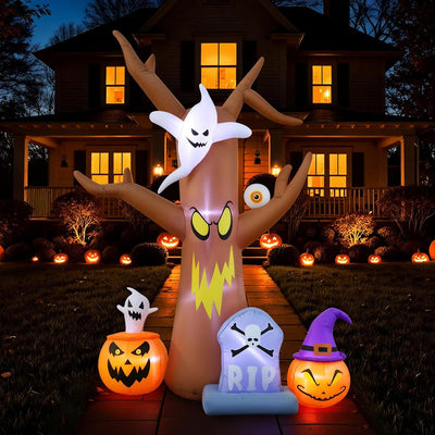 Árbol inflable de Halloween con luces LED para jardín