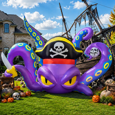 Halloween Inflatable Pirate Octopus and LED Lights