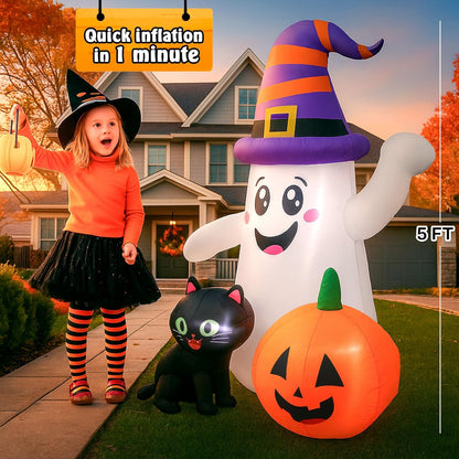 Halloween Inflatable Tree with LEDs for Yard