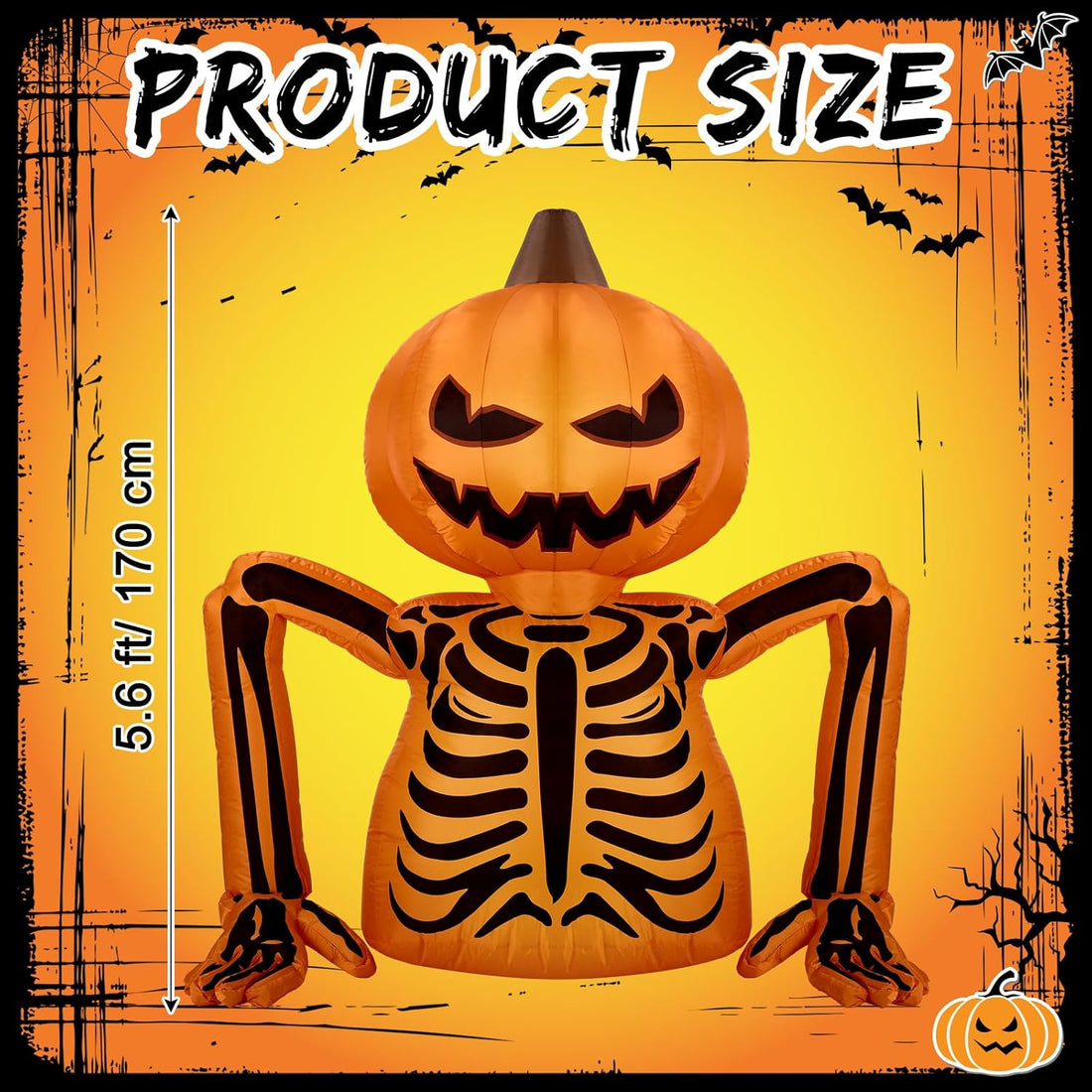Aufblasbare Halloween-Dekoration mit LED-Beleuchtung für draußen
