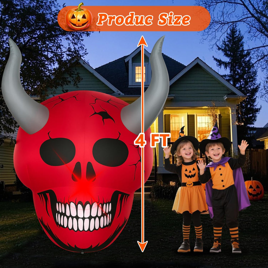 Decoración Hinchable de Jardín Monstruo Verde de Halloween con LED