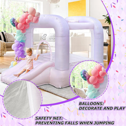 Pink Bounce House with Slide for Kids