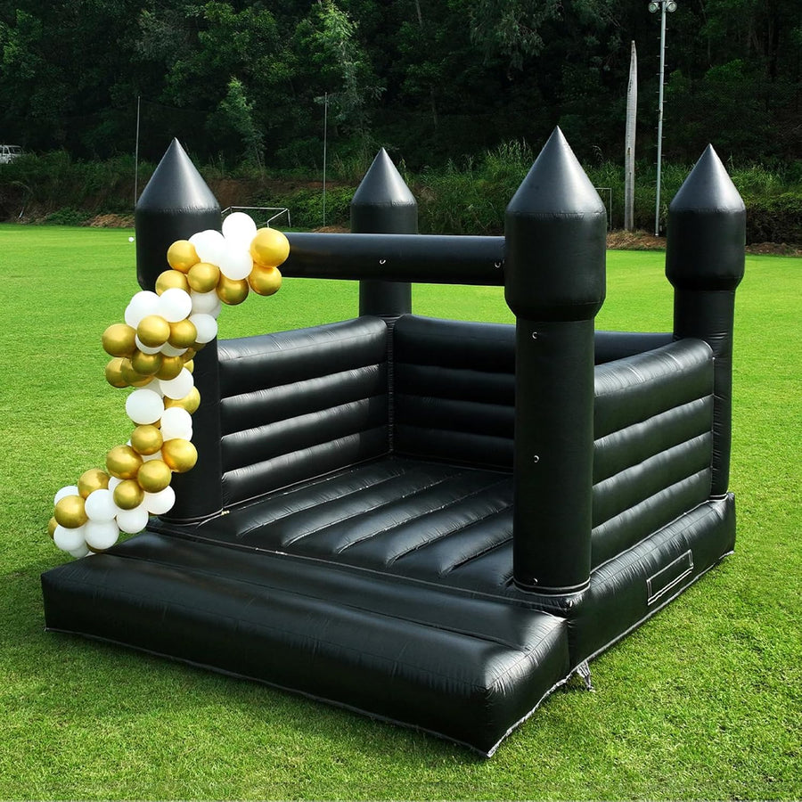 Castillo inflable negro para fiestas de Halloween