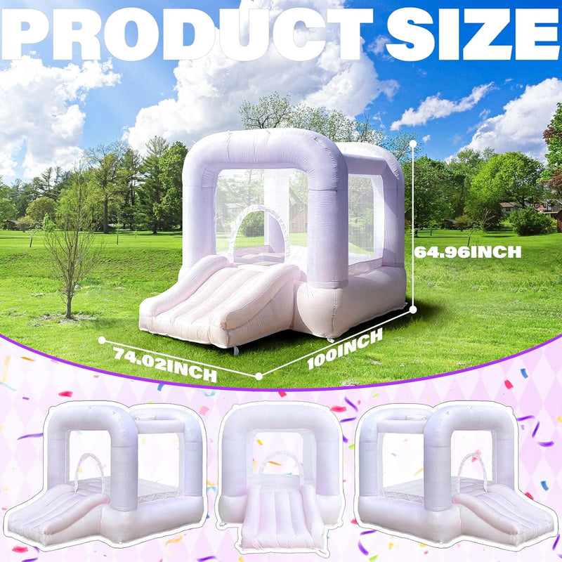 Pink Bounce House with Slide for Kids