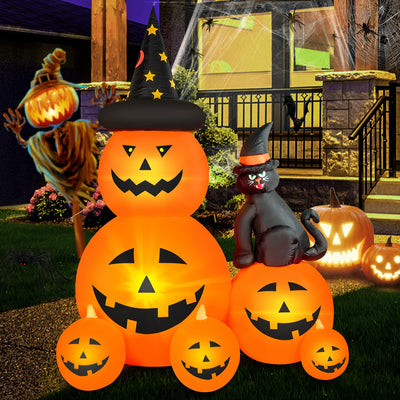 6 FT Halloween Inflatable Outdoor Decor Ghost Pumpkin Black Cat